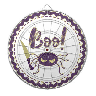 Boo funny Halloween spider character knife hand Dartboard