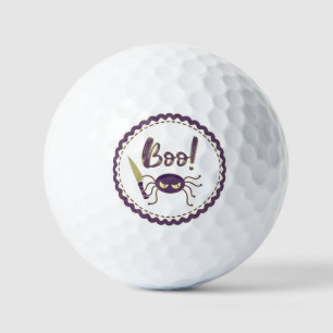 Boo funny Halloween spider character knife hand Golf Balls