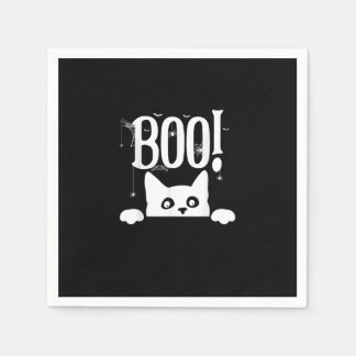 Boo! Funny Hiding Peekabo Scary Halloween Napkin