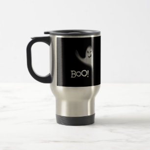 Boo Funny Hiding Peekabo Scary Halloween Travel Mug
