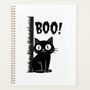 Boo!  Funny Hiding Peekaboo Scary Halloween Cat Planner