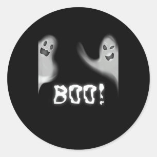 Boo! Funny Hiding Peekaboo Scary Halloween Classic Round Sticker