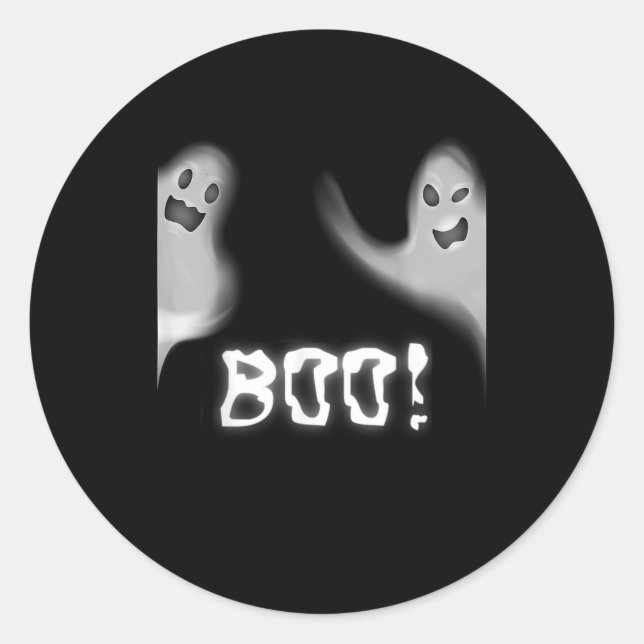 Boo! Funny Hiding Peekaboo Scary Halloween Classic Round Sticker (Front)