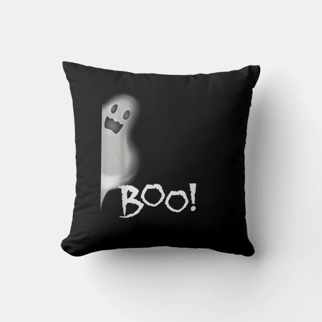 Boo! Funny Hiding Peekaboo Scary Halloween Cushion (Front)