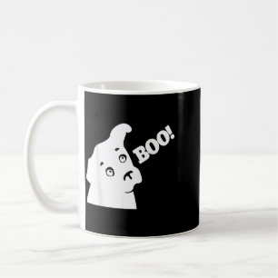 Boo _ Funny Hiding Peekaboo Scary Halloween Dog Coffee Mug