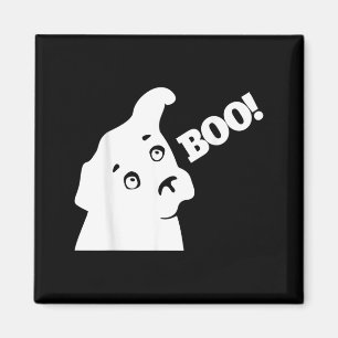 Boo _ Funny Hiding Peekaboo Scary Halloween Dog Magnet