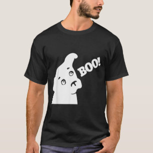 Boo _ Funny Hiding Peekaboo Scary Halloween Dog T-Shirt