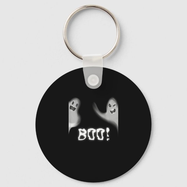 Boo! Funny Hiding Peekaboo Scary Halloween Key Ring (Front)