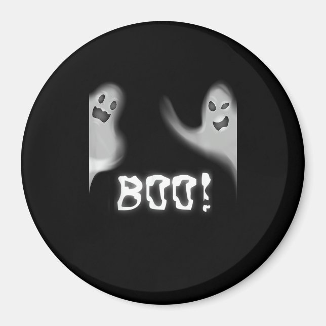 Boo! Funny Hiding Peekaboo Scary Halloween Magnet (Front)