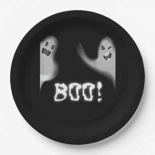 Boo! Funny Hiding Peekaboo Scary Halloween Paper Plate