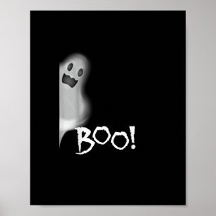 Boo! Funny Hiding Peekaboo Scary Halloween Poster
