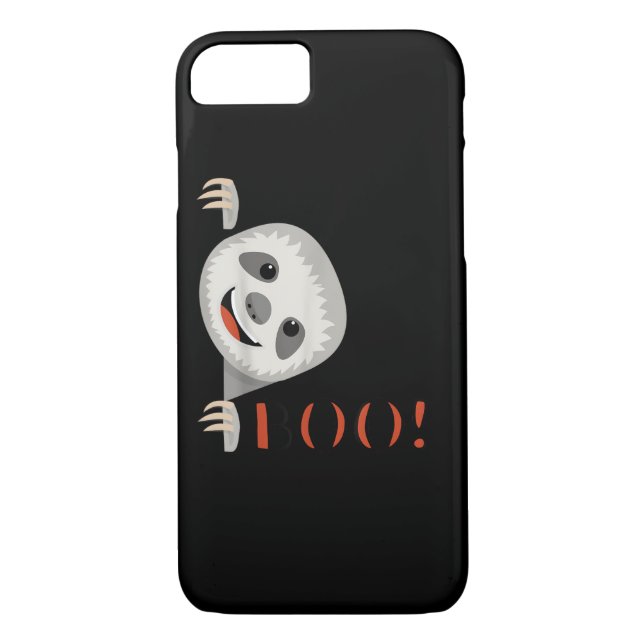 Boo! Funny Hiding Peekaboo Scary Halloween Sloth Case-Mate iPhone Case (Back)