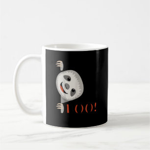 Boo! Funny Hiding Peekaboo Scary Halloween Sloth Coffee Mug