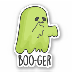 Boo-ger Funny Halloween Booger Ghost Pun 