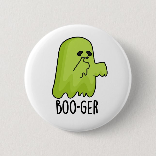 Boo-ger Funny Halloween Booger Ghost Pun  6 Cm Round Badge (Front)