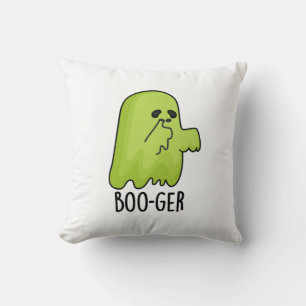 Boo-ger Funny Halloween Booger Ghost Pun Cushion