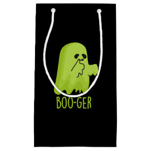 Boo-ger Funny Halloween Booger Ghost Pun Dark BG Small Gift Bag