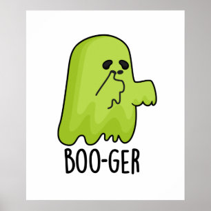 Boo-ger Funny Halloween Booger Ghost Pun  Poster