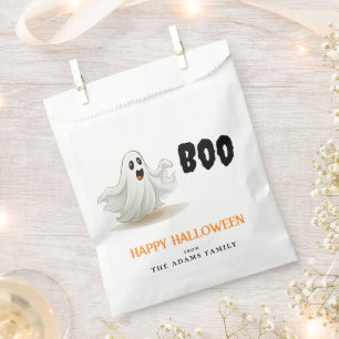 Boo Ghost Custom Family Name Happy Halloween Favour Bag