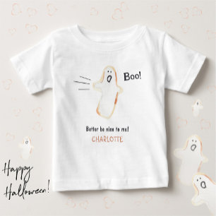 👻 BOO! Ghost Cute Handdrawn Halloween Baby T-Shirt