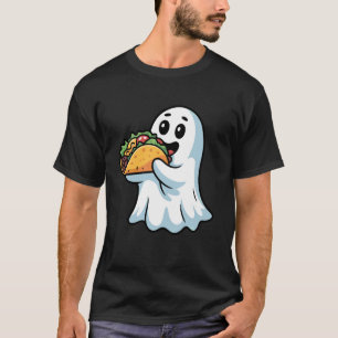 Boo Ghost Eating Tacos Halloween Spooky Costume To T-Shirt