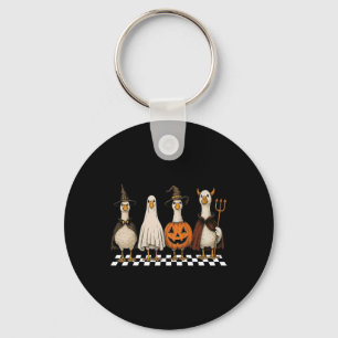 Boo Ghost Goose Vintage Halloween Goose Pumpkin Go Key Ring