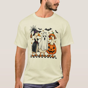 Boo Ghost Goose Vintage Halloween Goose Pumpkin  T-Shirt