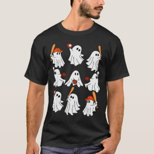 Boo Ghost Halloween Baseball Happy Halloween Baseb T-Shirt