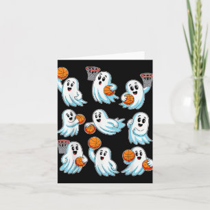 Boo Ghost Halloween Basketball Halloween Basketbal Card
