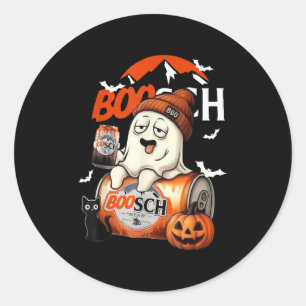 Boo Ghost Halloween Beer Party Drinking Spooky Sea Classic Round Sticker