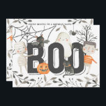 Boo Ghost Halloween Birthday Party Invitation<br><div class="desc">Set your little ones birthday apart from all others with this boo ghost Halloween themed birthday invitation. This invitation features a Halloween character favourites with accents of orange and black.</div>