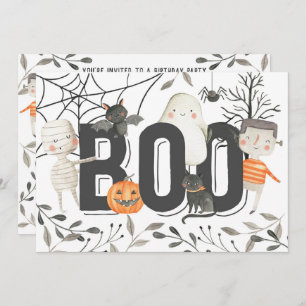 Boo Ghost Halloween Birthday Party Invitation