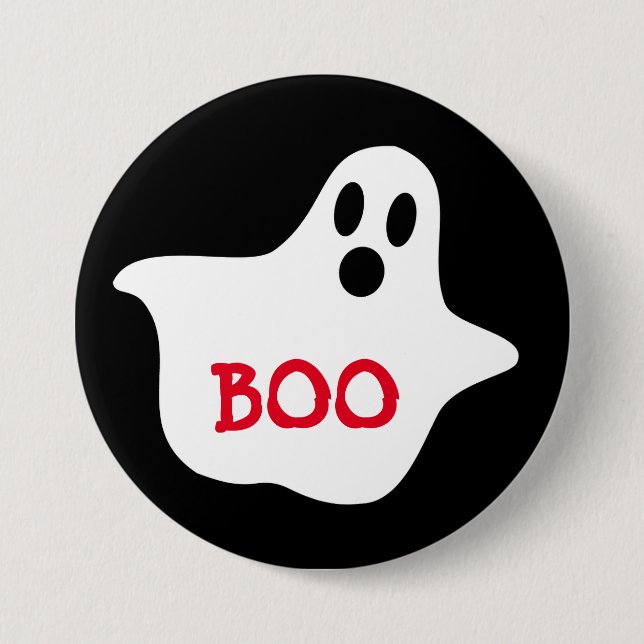 Boo Ghost Halloween  Button (Front)