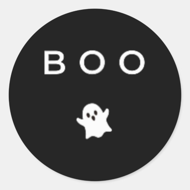 BOO Ghost Halloween Subtle Minimal Fall Fun Trick  Classic Round Sticker (Front)
