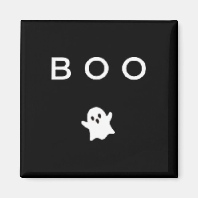 Boo Ghost Halloween Subtle Minimal Fall Fun Trick  Magnet (Front)