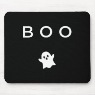 BOO Ghost Halloween Subtle Minimal Fall Fun Trick Mouse Pad