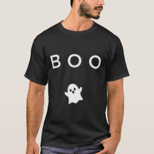 Boo Ghost Halloween Subtle Minimal Fall Fun Trick  T-Shirt