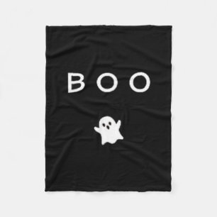 Boo Ghost Halloween Subtle Minimal Fall Funny Fleece Blanket