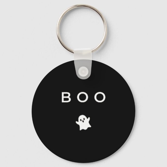 Boo Ghost Halloween Subtle Minimal Fall Funny Key Ring (Front)