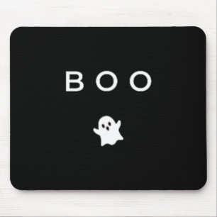 Boo Ghost Halloween Subtle Minimal Fall Funny Mouse Pad