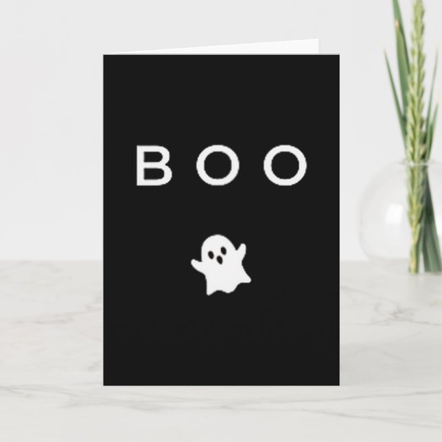 Boo Ghost Halloween Subtle Minimal Fall Funny Tric Card (Front)