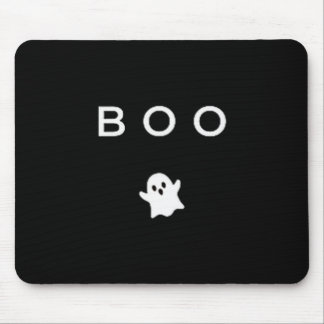 Boo Ghost Halloween Subtle Minimal Fall Funny Tric Mouse Pad