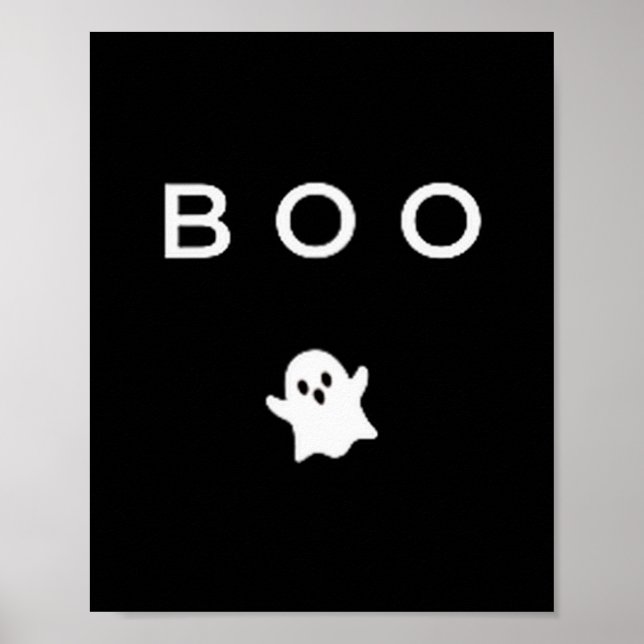 Boo Ghost Halloween Subtle Minimal Fall Funny Tric Poster (Front)