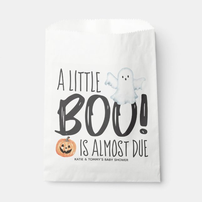 Boo Ghost Jack O'Lantern Halloween Baby Shower Favour Bag (Front)