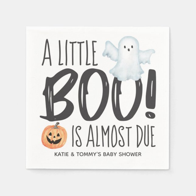 Boo Ghost Jack O'Lantern Halloween Baby Shower  Napkin (Front)