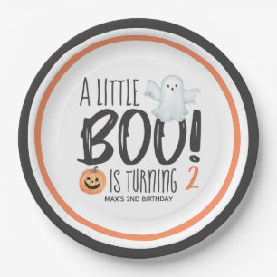 Boo Ghost Jack O'Lantern Halloween Kids Birthday  Paper Plate