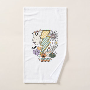 Boo Ghost Lightning Bolt Skeleton Hand Pumpkins Towel