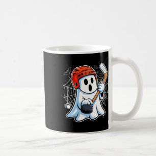 Boo Ghost Playing Hockey Funny Halloween Hockey Co Coffee Mug