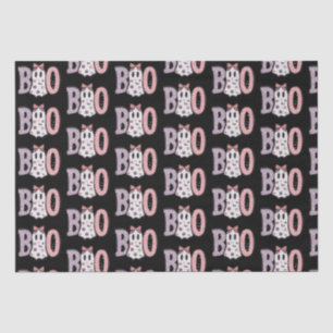 Boo Ghost Purple Pink Cute Black Halloween Tissue Paper