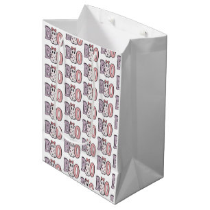 Boo Ghost Purple Pink Cute White Halloween Medium Gift Bag